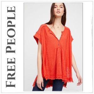 Free People Aster Henley Coral XS